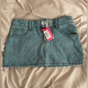 Edikted Chiara Denim Micro Skirt, light blue, XS, NWT